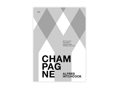 Champagne - Movie poster adobe champagne design graphic design helvetica hitchcock illustrator minimal movie poster poster a day poster design