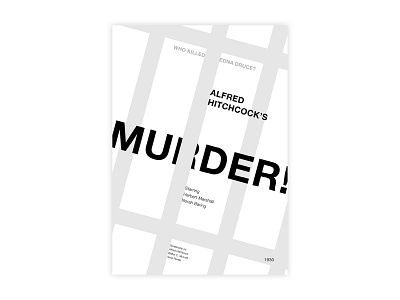 Murder! - Movie poster adobe design graphic design helvetica hitchcock illustrator minimal movie poster murder! poster a day poster art