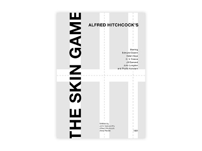 The Skin Game - Movie poster adobe design graphic design helvetica hitchcock illustrator minimal movie poster poster a day poster design the skin game typography