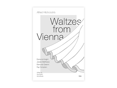 Waltzes From Vienna - Movie poster adobe design graphic design helvetica hitchcock illustrator minimal movie poster poster a day poster design vienna waltz