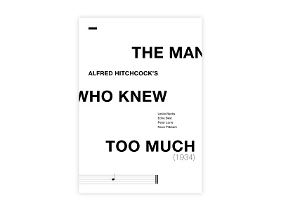 The Man Who Knew Too Much (1934) - Movie poster adobe design graphic design helvetica hitchcock illustrator minimal movie poster poster a day poster design