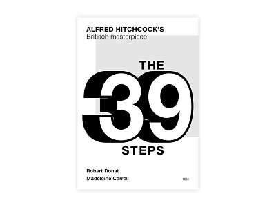 The 39 Steps - Movie poster adobe design graphic design helvetica hitchcock illustrator minimal movie poster poster a day poster challenge poster design typography