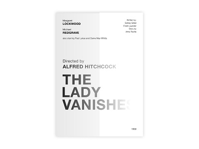 The Lady Vanishes - Movie poster adobe design graphic design helvetica hitchcock illustrator minimal movie poster poster a day poster challenge poster design the lady vanishes typography