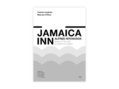 Jamaica Inn - Movie poster adobe design graphic design helvetica hitchcock illustrator jamaica minimal movie poster poster a day poster challenge poster design typography