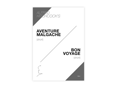 Aventure Malgache / Bon Voyage - Movie poster adobe design graphic design helvetica hitchcock illustrator minimal movie poster poster a day poster challenge poster design shorts typography