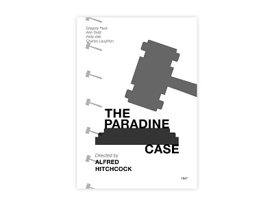 The Paradine Case - Movie poster adobe case design graphic design helvetica hitchcock illustrator minimal movie poster paradine poster a day poster challenge poster design typography