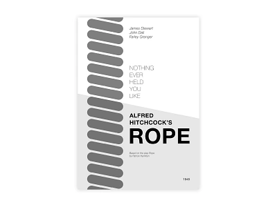 Rope - Movie poster adobe design graphic design helvetica hitchcock illustrator minimal movie poster poster a day poster challenge poster design rope typography