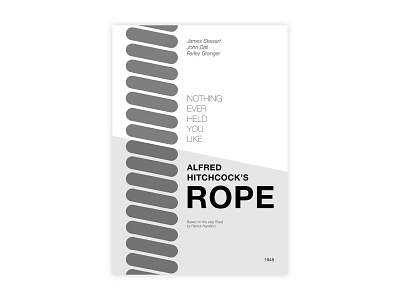 Rope - Movie poster adobe design graphic design helvetica hitchcock illustrator minimal movie poster poster a day poster challenge poster design rope typography