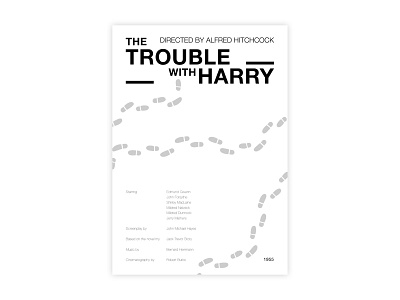 The Trouble With Harry - Movie poster adobe design graphic design harry helvetica hitchcock illustrator minimal movie poster poster a day poster challenge poster design trouble typography