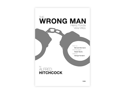 The Wrong Man - Movie poster adobe design graphic design helvetica hitchcock illustrator man minimal movie poster poster a day poster challenge poster design typography wrong