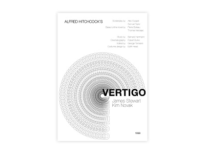 Vertigo - Movie poster adobe design graphic design helvetica hitchcock illustrator minimal movie poster poster a day poster challenge poster design typography vertigo