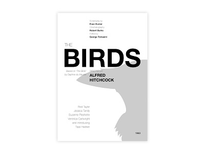 The Birds - Movie poster adobe birds design graphic design helvetica hitchcock illustrator minimal movie poster poster a day poster challenge poster design typography