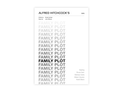 Family Plot - Movie poster adobe design family graphic design helvetica hitchcock illustrator minimal movie poster plot poster a day poster challenge poster design typography