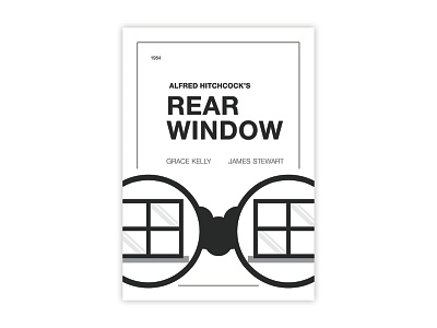 Rear Window - Movie poster adobe design graphic design helvetica hitchcock illustrator minimal movie poster poster a day poster challenge poster design rear window typography window