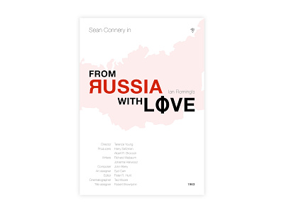 From Russia With Love - Movie poster 007 adobe design from russia with love graphic design helvetica ian fleming illustrator james bond minimal movie poster poster a day poster challenge poster design typography
