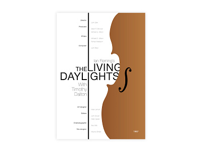 The Living Daylights - Movie poster 007 adobe design graphic design helvetica ian fleming illustrator james bond minimal movie poster poster a day poster challenge poster design the living daylights typography