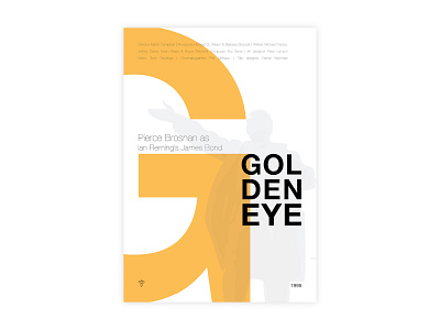 Goldeneye - Movie poster 007 adobe design goldeneye graphic design helvetica hitchcock ian fleming illustrator james bond minimal movie poster poster a day poster challenge poster design typography