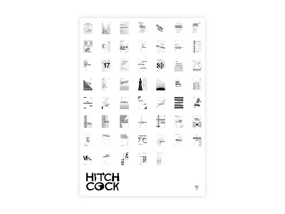 Poster Hitchcock - All movies adobe design graphic design helvetica hitchcock illustrator minimal movie poster poster a day poster challenge poster design typography