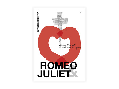 Romeo and Juliet - Poster Design adobe design graphic design helvetica illustrator minimal poster a day poster design shakespeare typography