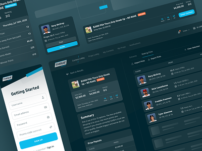 Thrive Fantasy – Esports Platform competition entertainment esports interface platfrom product sports toglas ui user interface ux web web design