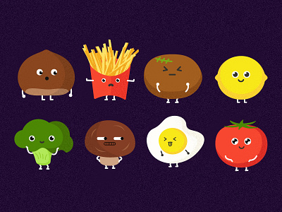 Moody Foodies cartoon face food fruits mood yummy