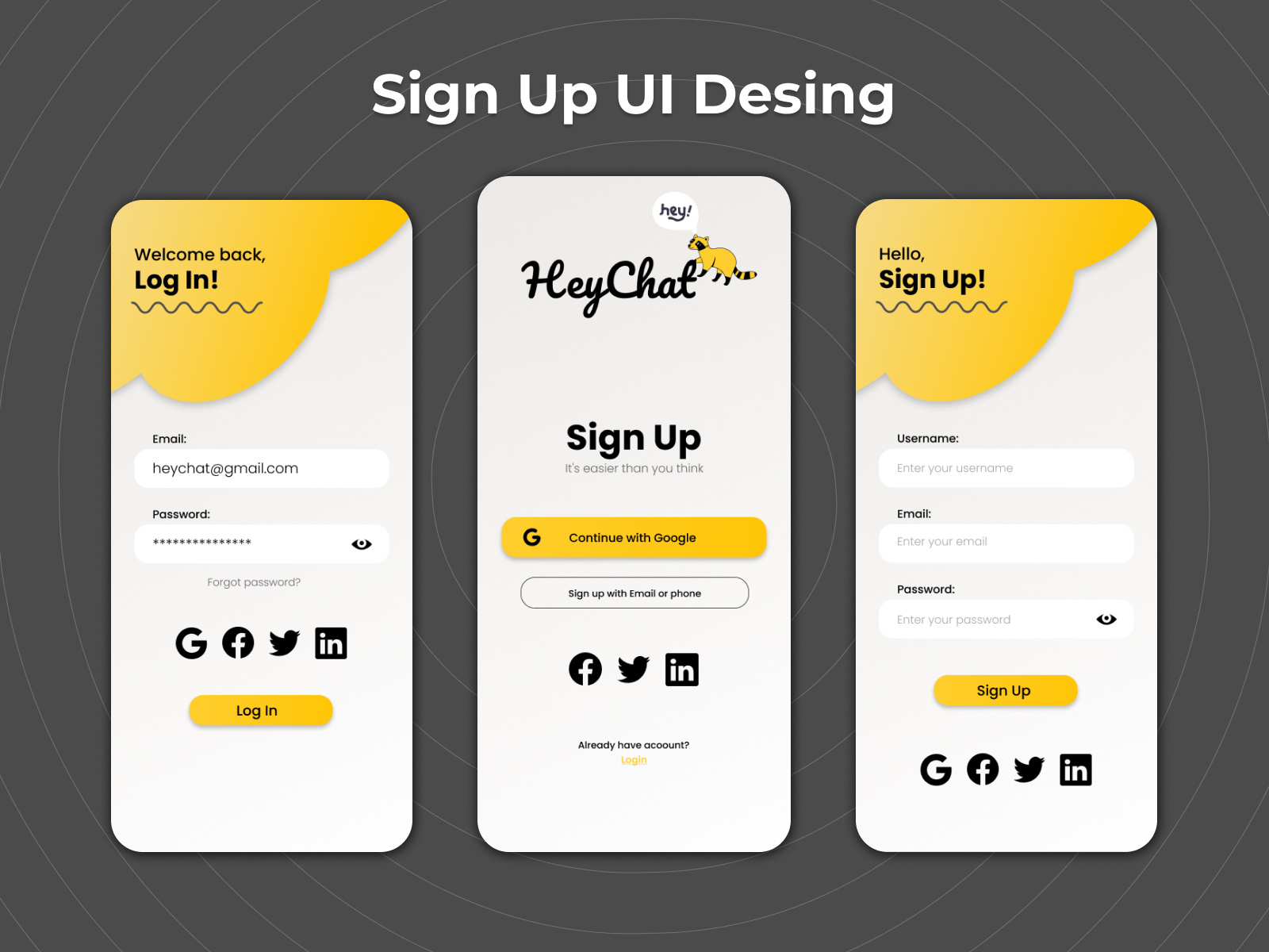 Chat app Sign UP UI Design by Dmitriy on Dribbble