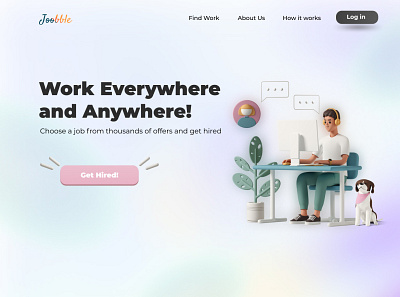 Freelance Job Landing Page Header design landing page landing page design ui design web web design