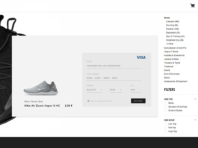Nike Checkout Card checkout form dailyui 002 web