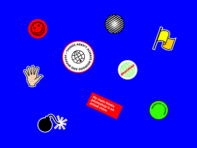 Sticker Set. 3 Posko Visual 2018 branding design event flat sticker set vector