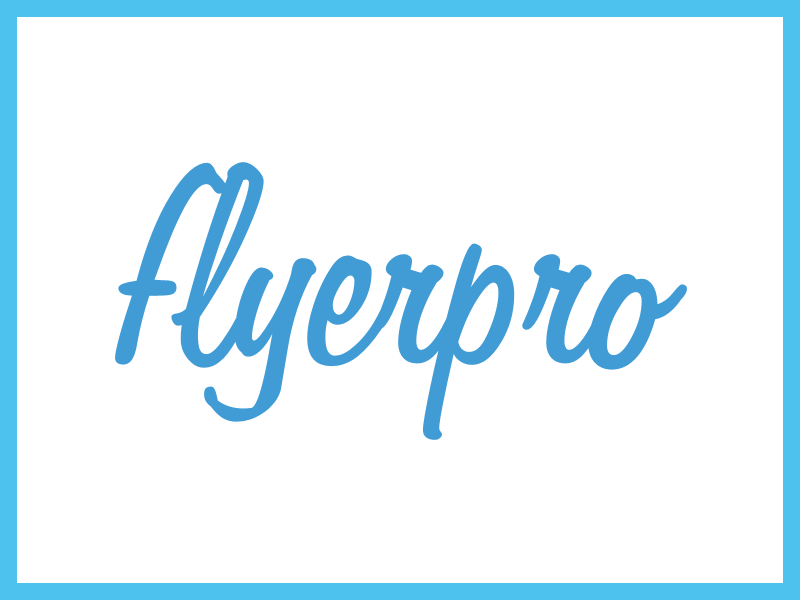 Flyerpro - alternate blue branding colour logo typography