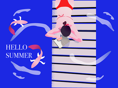 Hello summer! aarhus denmark illustration sea summer sunbathing water work