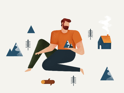 Moving The Mountain aarhus beard denmark design forest illustration mountain