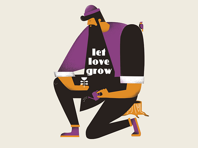 Let love grow forest forests grow illustration love lumberjack plant self care