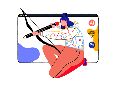 What's your creative goal? archery freelance goal illustration screen sketch target ui