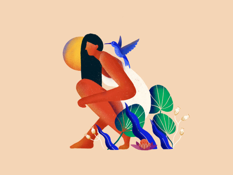 Where the Crawdads Sing moon bird plants aarhus procreate vector girl wild jungle book illustrator