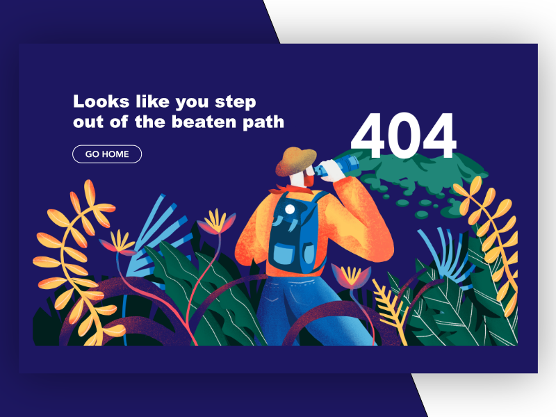 Lost page 404 typography branding error page procreate vector jungle travel lost 404 page error 404