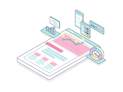 Choices choices charts dialog flat illustration illustrator isometric likes newsletter