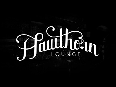 Hawthorn Lounge brand lettering logo script typography