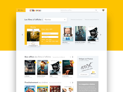 Website Redesign - Cinemas Gaumont Pathé cinemas homepage landing page redesign ui ux web webdesign website