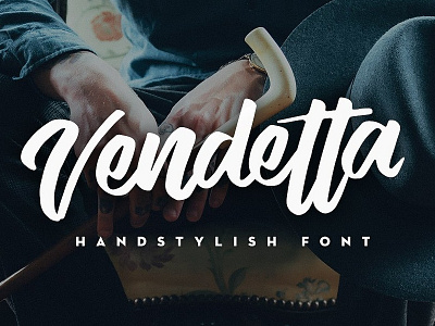 Vendetta Handstylish Font ($16) calligraphy deerhead design devan fonts hipster lettering modern script typography vendetta