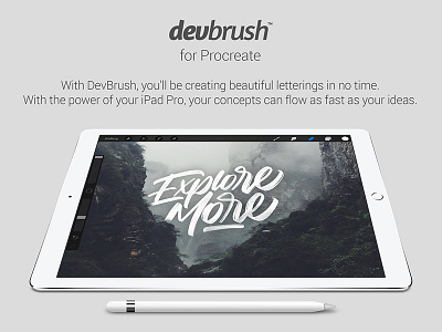 DevBrush™ for Procreate brush brushes brushpen calligraphy design fonts ipad pro lettering modern procreate typography