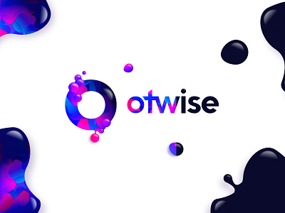 Two faces of otwise 3d branding circle color fluid glitch logo mark o otherwise otwise symbol