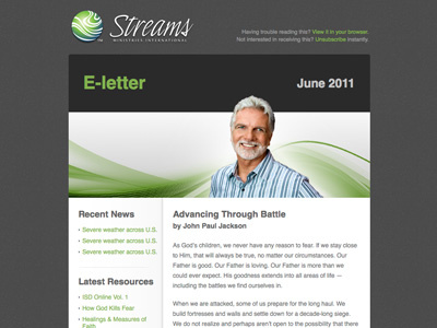 Streams E-letter Template e letter email streams template