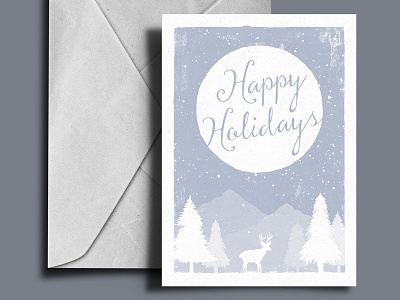 Christmas Card 2015 2015 card christmas cold deer holiday moon print snow tree winter