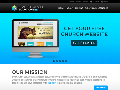 Live Church Solutions mockup church free website