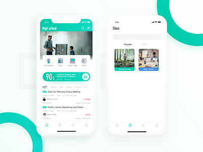 Education app redesign app color education green sketch ui