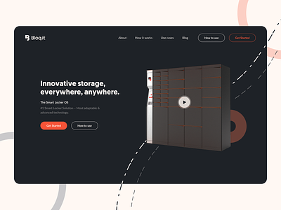 Bloq.it OS - Hero Section concept design hero section lockers redesign startup storage tech web web design web designer website