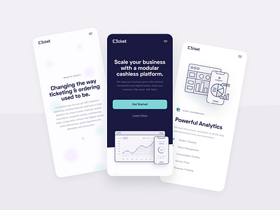 3cket - Mobile Website Screens