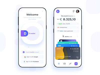 D.Wallet - Digital wallet and finance manager android app app design bank clean concept design digital wallet figma finance interface ios mobile modern transaction ui ux uxui wallet