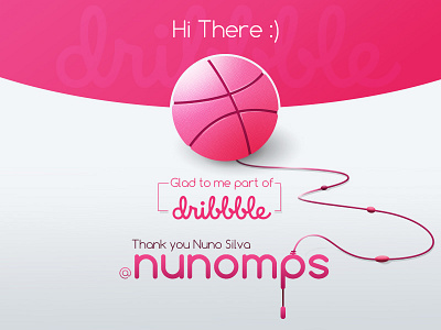 Thank you Nuno Silva for the Invite ball dribbble invite pink thanks